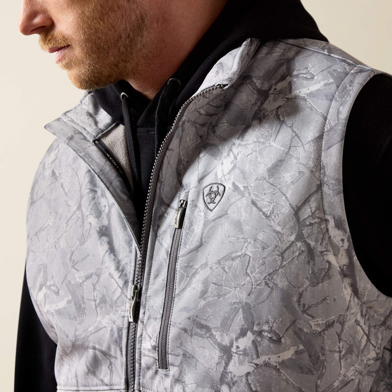 Ariat Mens Logo Softshell Vest Grey Camo Print 10079606