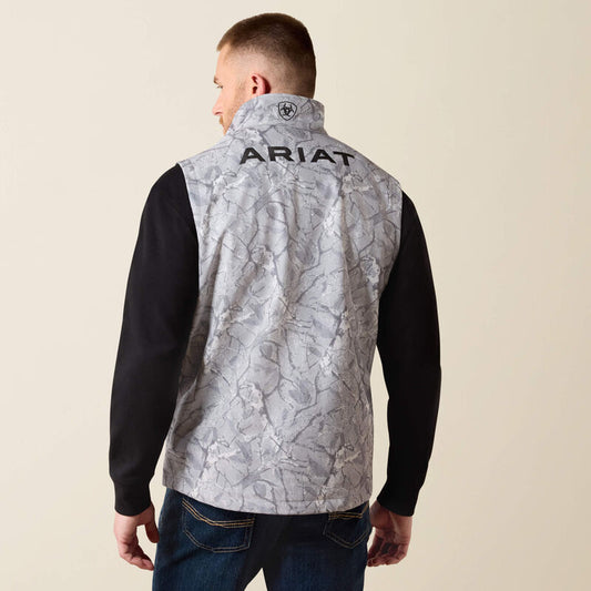 Ariat Mens Logo Softshell Vest Grey Camo Print 10079606