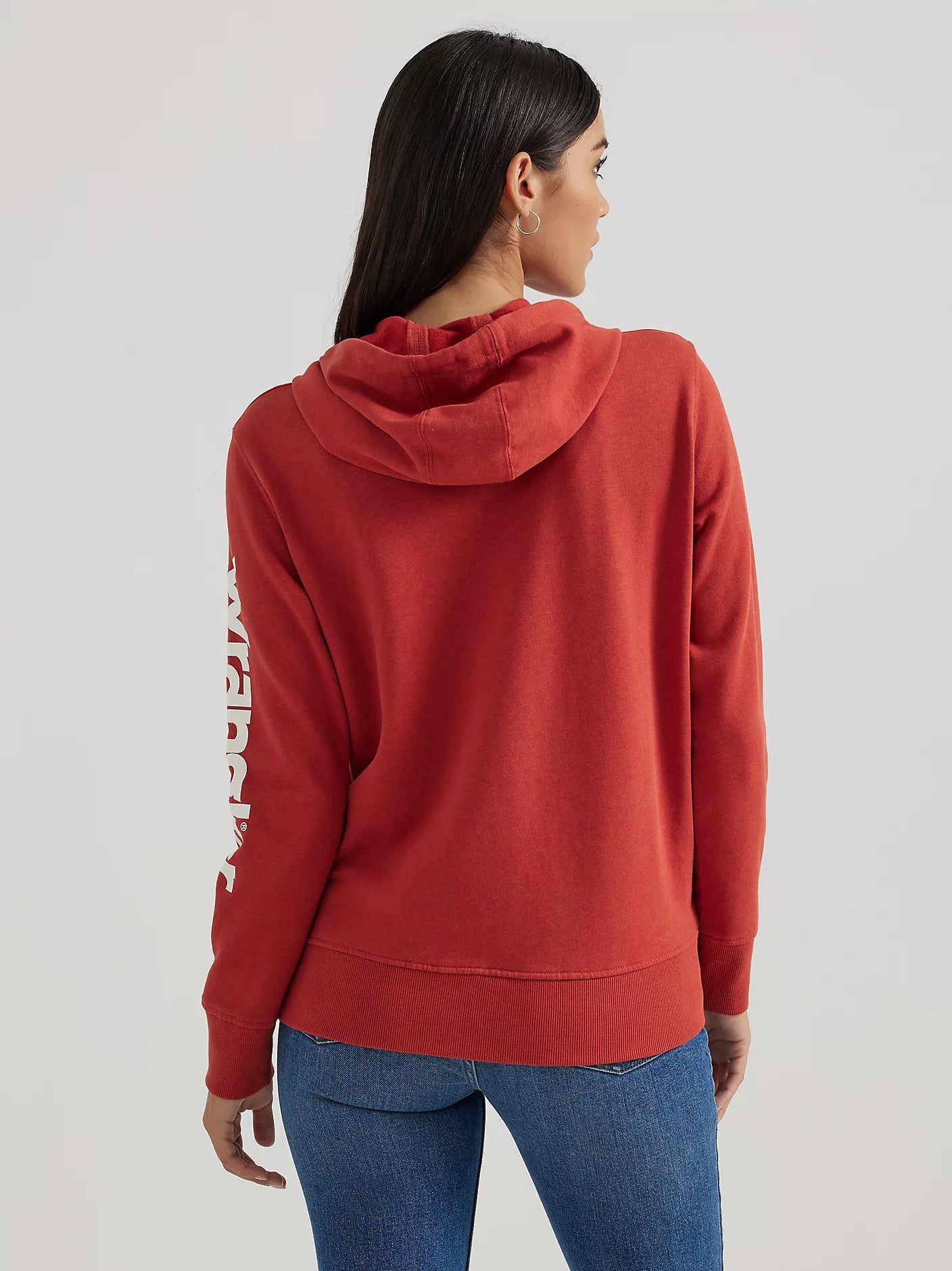 Women's Wrangler Retro Logo Arm Hoodie RUST