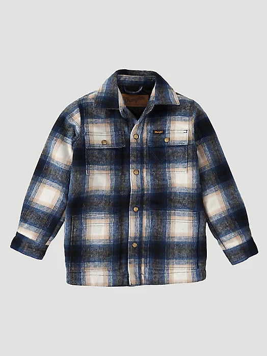 Kid’s Quilt Lined Flannel Shirt Jacket Tannin