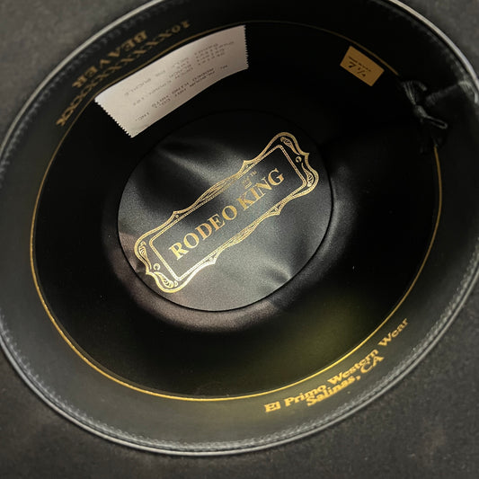 Rodeo King 10X Black Open Crown Felt Hat