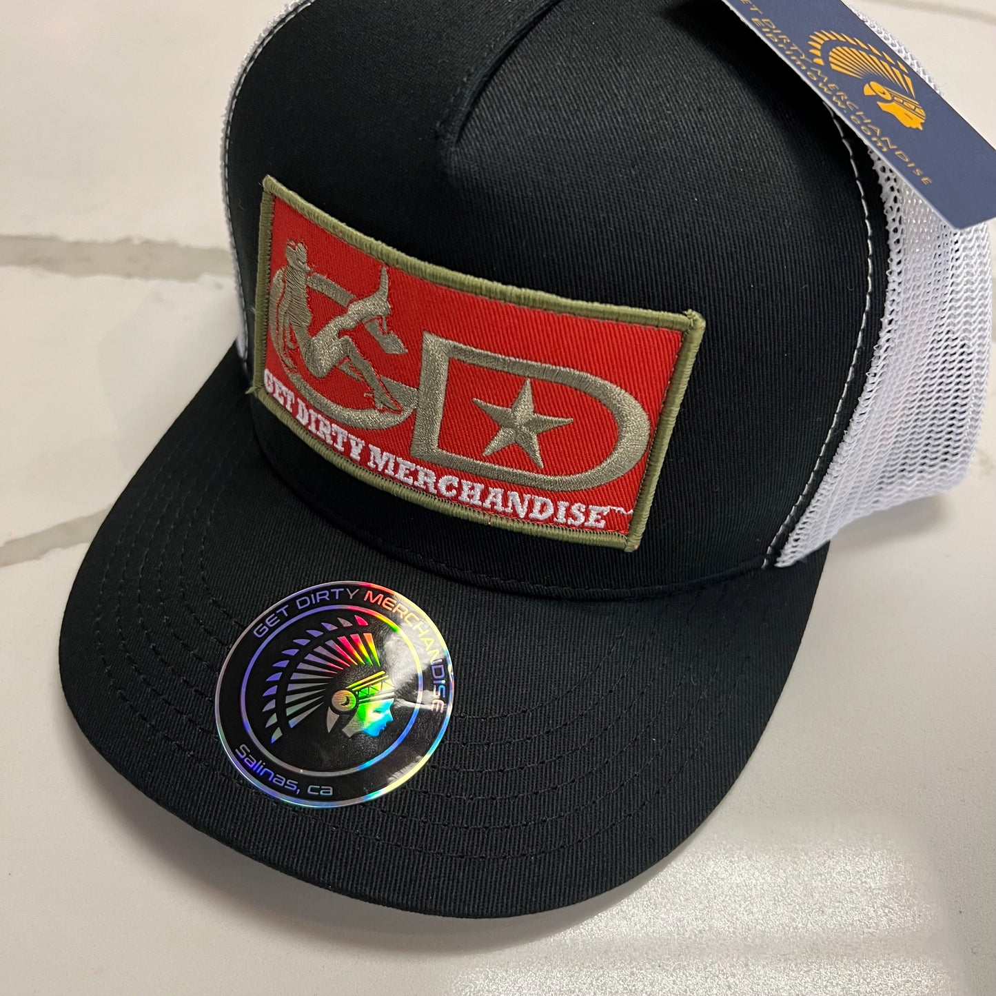 Gorra de camionero Get Dirty Merchandise BLK GLD Vainilla Blk/Blanco