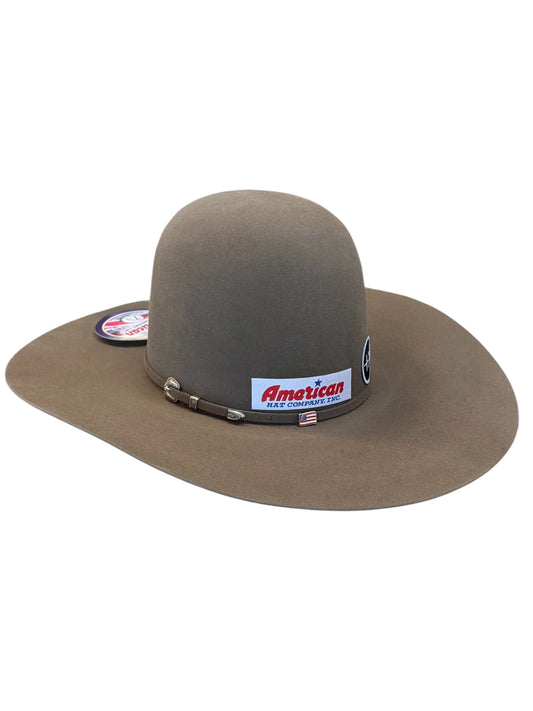American Hat 500X Pecan Felt Hat 6" Open Crown