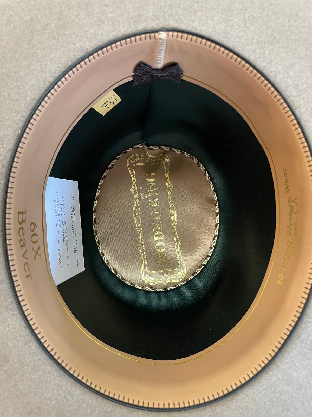 Rodeo King 60X Natural 6" Open Crown Felt Hat