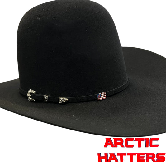 American Hat 200X Black Felt Hat 6" Open Crown