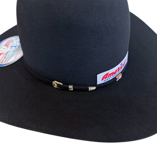 American Hat 10X Black Felt Hat 6" Open Crown Tuf Cooper Collection