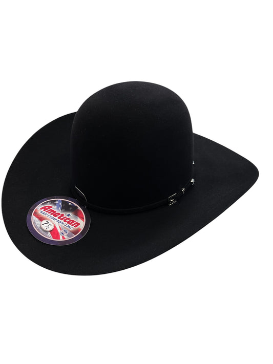 American Hat 100X Black Felt Hat 6" Open Crown