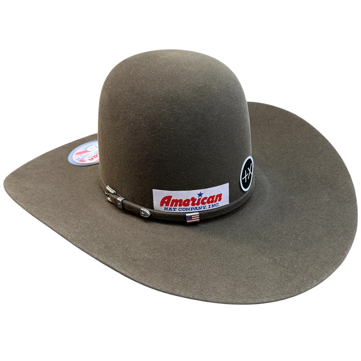 American Hat 10X Sombrero de Fieltro Evergreen Corona Abierta de 6"