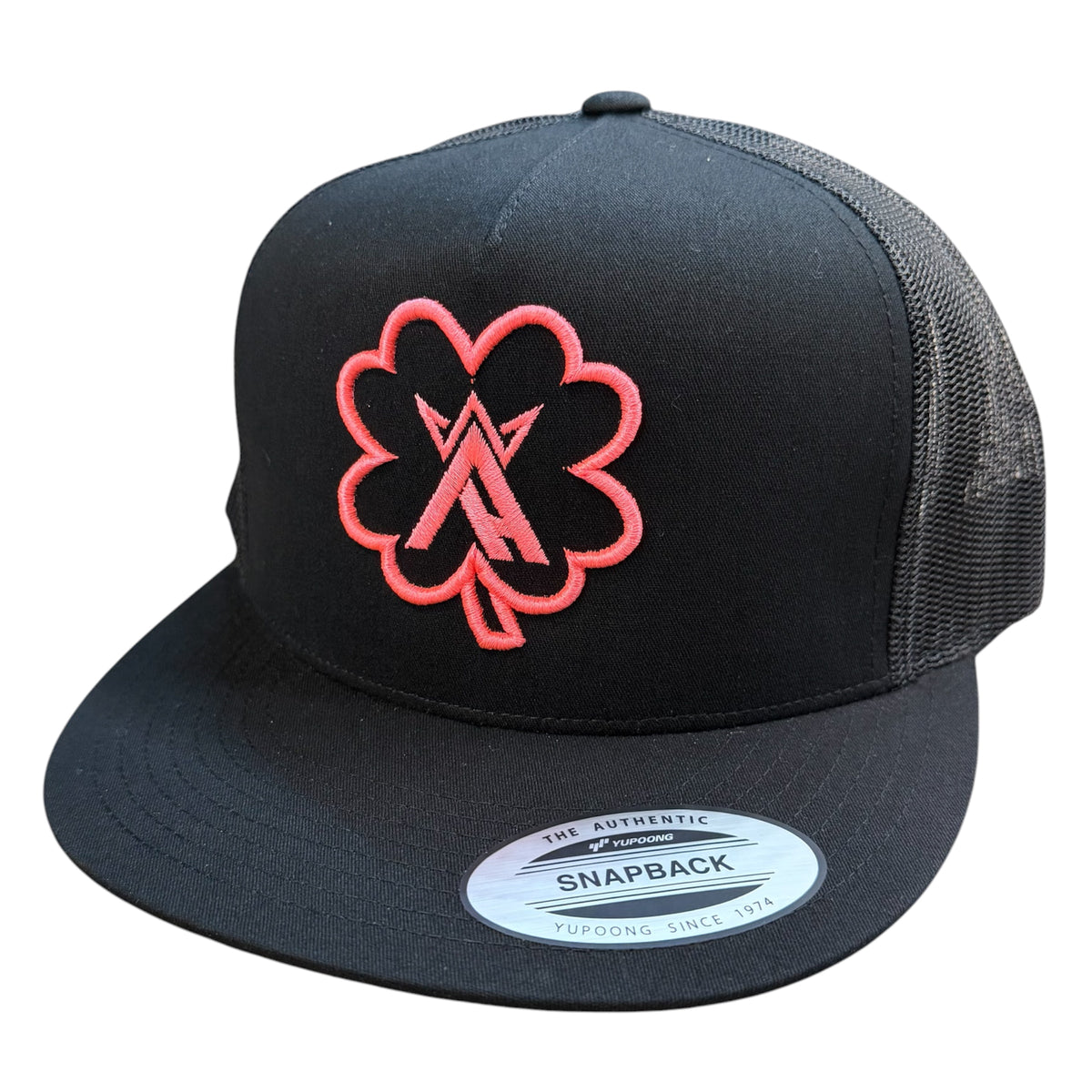 Arctic Hatters Neon Pink Lucky King Black Trucker Hat (Copy)