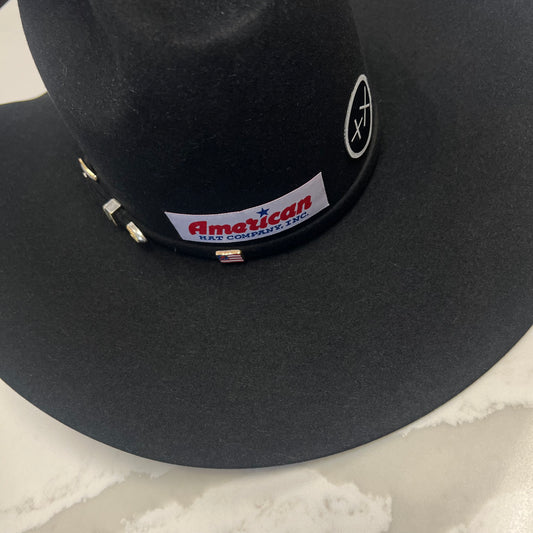 American Hat 10X Black Felt Hat 6" Open Crown