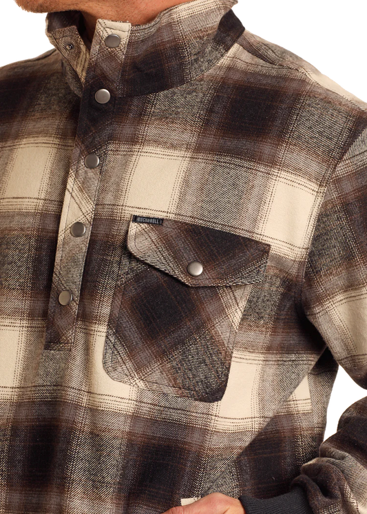 Men's Plaid Bomber Pullover