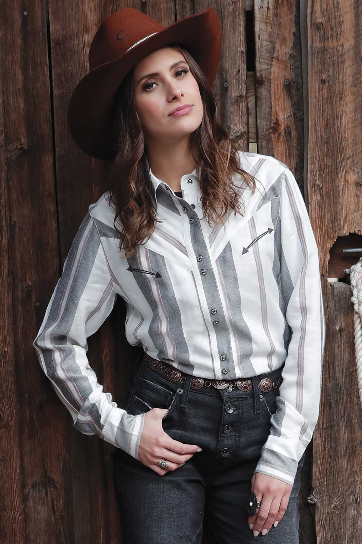 womens western dress shirts Stetson Women's Rayon Embroidered Western Shirt