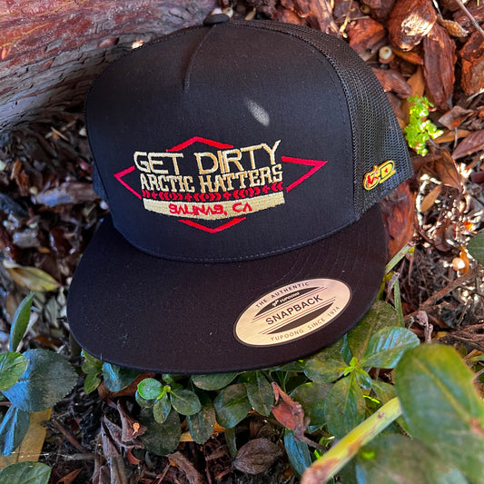 GDM X AH RD/GD Blk/Blk Trucker Hat