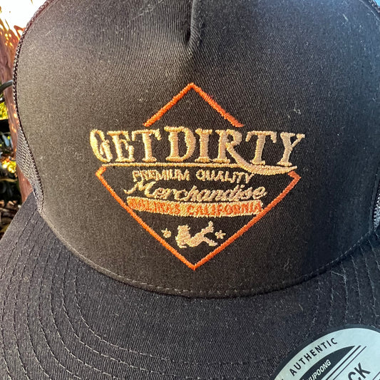 Get Dirty Merchandise OR/GD 505 Blk/Blk Trucker Hat