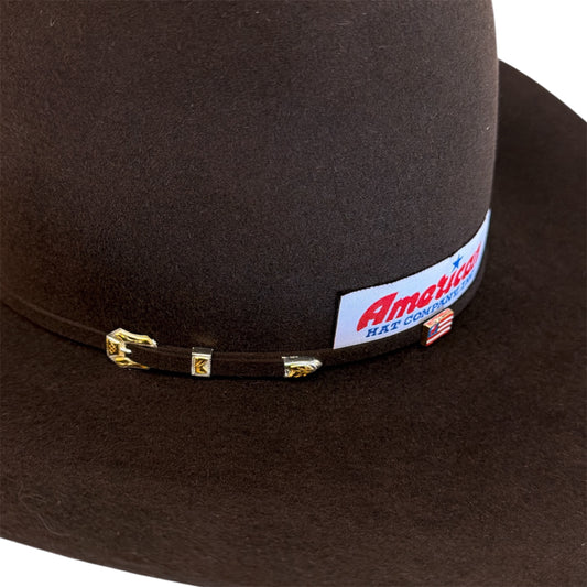 American Hat 10X Chocolate Felt Hat 6" Open Crown Tuf Cooper Collection