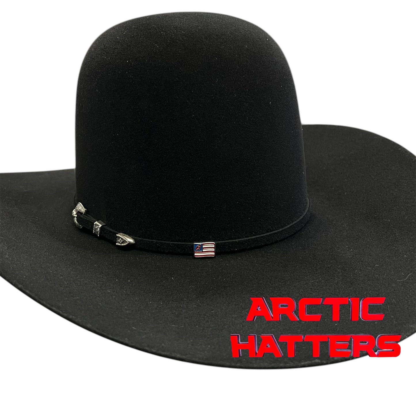 American Hat 200X Black Felt Hat 6" Open Crown