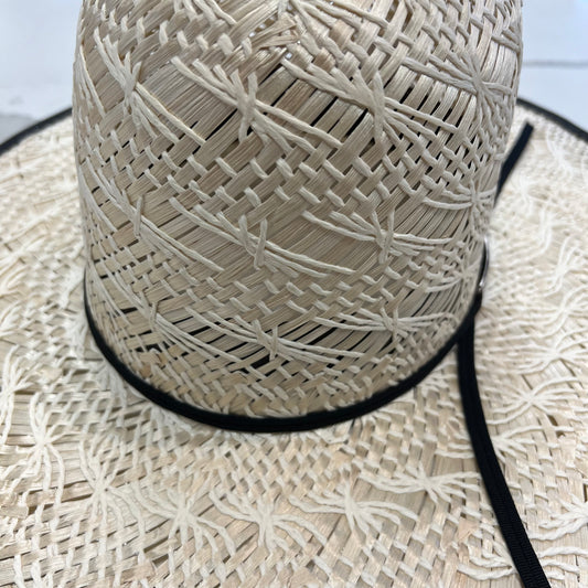 Arctic Hatters X El Primo Sisal Waco 6" Open Crown Straw Black Bound Edge Hat