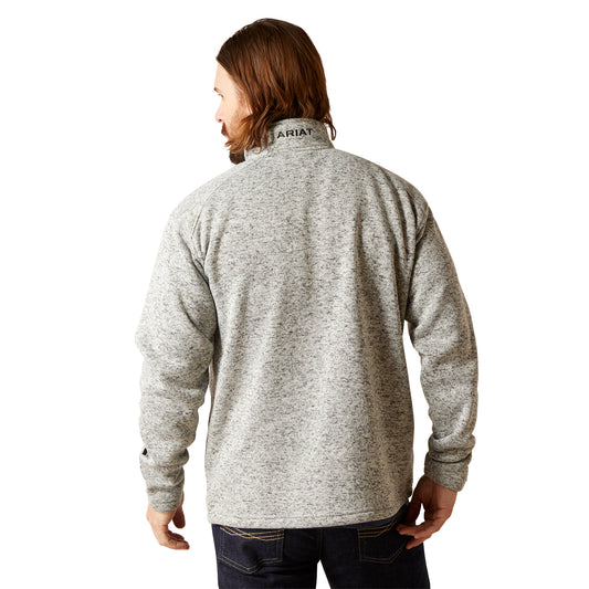 Ariat Caldwell Logo Quarter Zip Sweater Nulla Heather