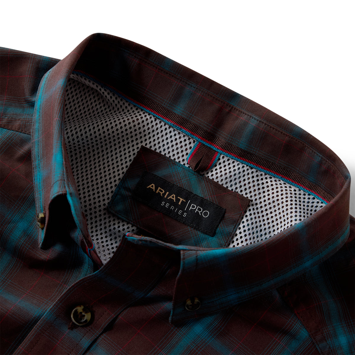 Men Pro Duff LS Shirt Chocolate Plum Medium Plaid 10080729