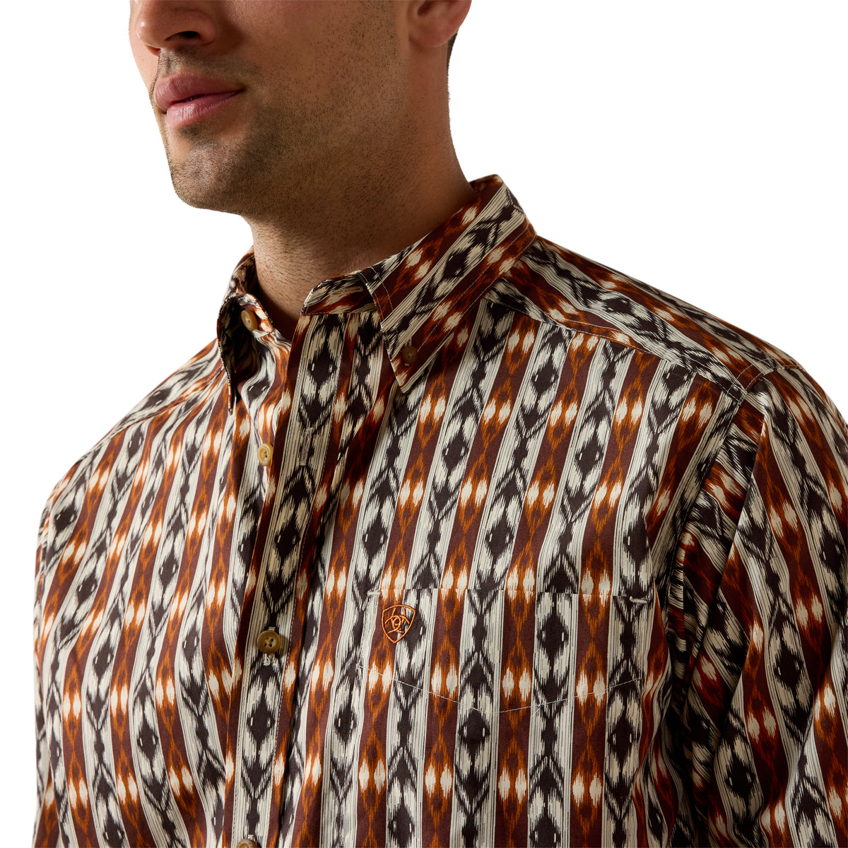 Men Levy LS Shirt Bitter Chocolate Ikat Stripe 10080694