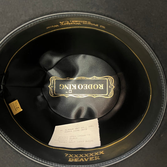 Rodeo King 7X Black Open Crown Felt Hat