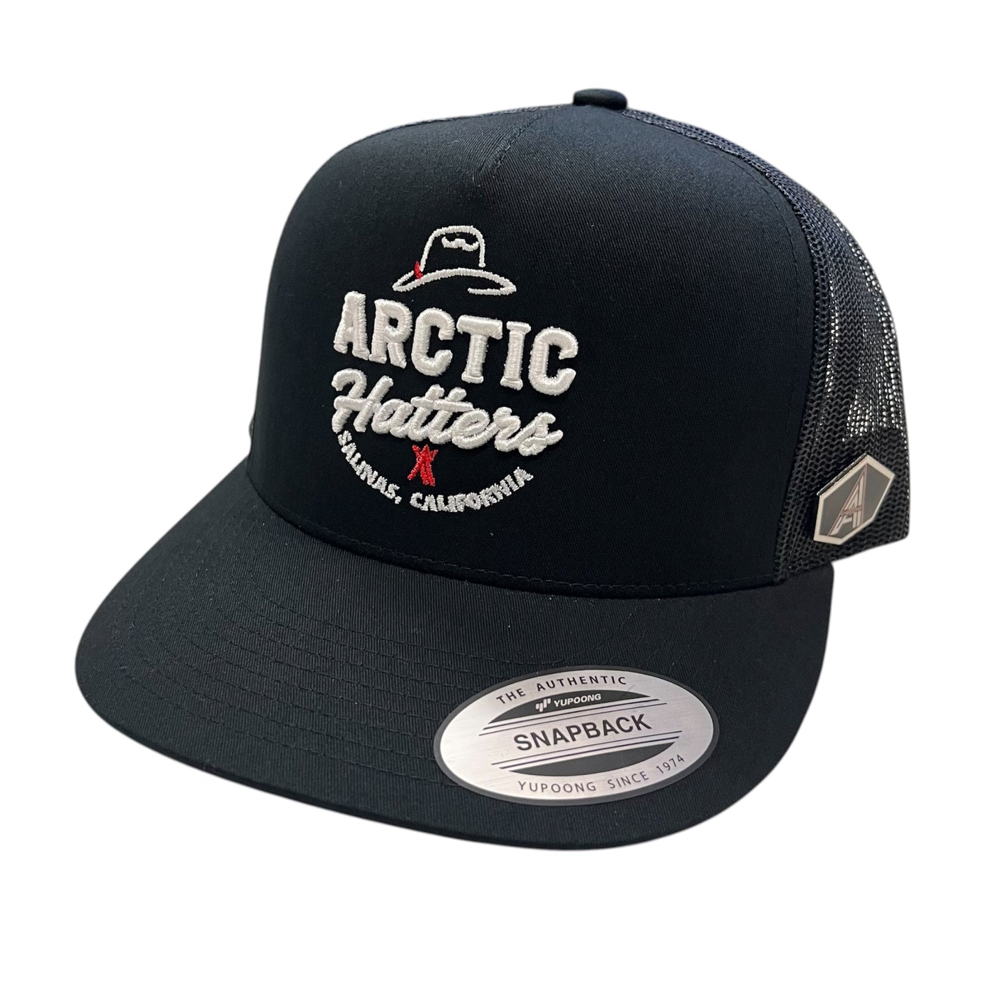 Arctic Hatters White The Boss 2.0 Black Trucker Hat