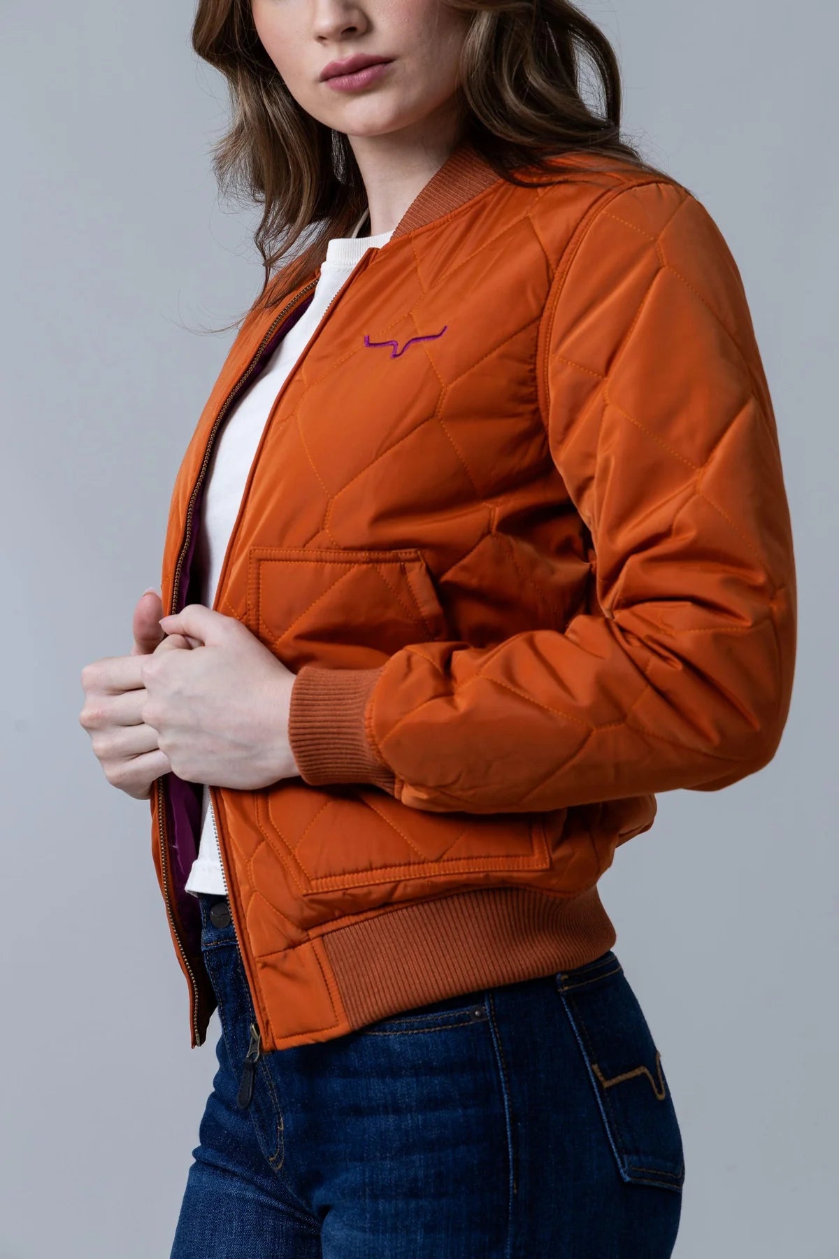 Women's Kimes Ranch Marinos Bomber Jacket BURNT ORANGE