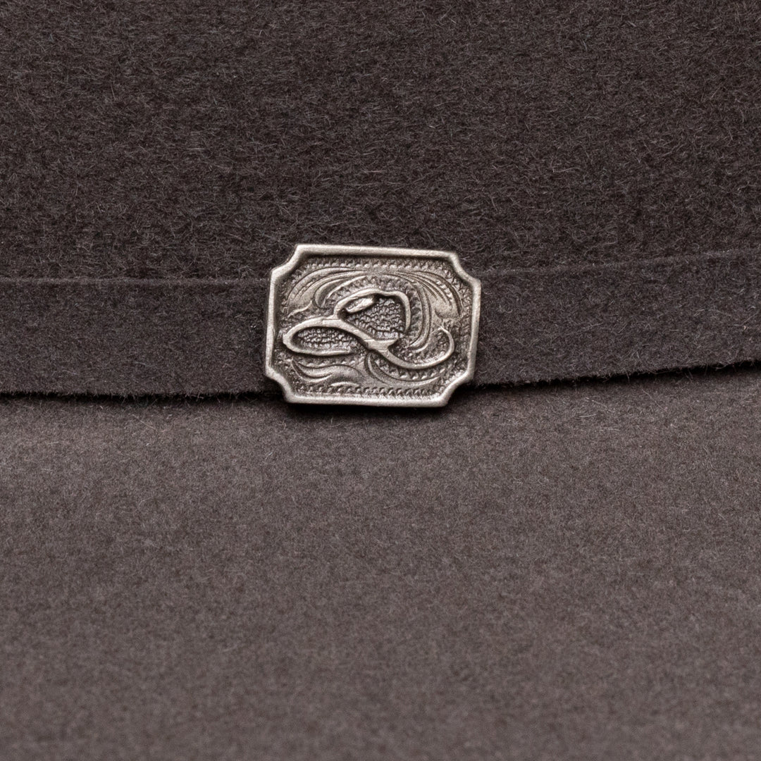 Resistol Chute Boss 10X Charcoal Felt Hat 4 1/4" Brim 6" Open Crown