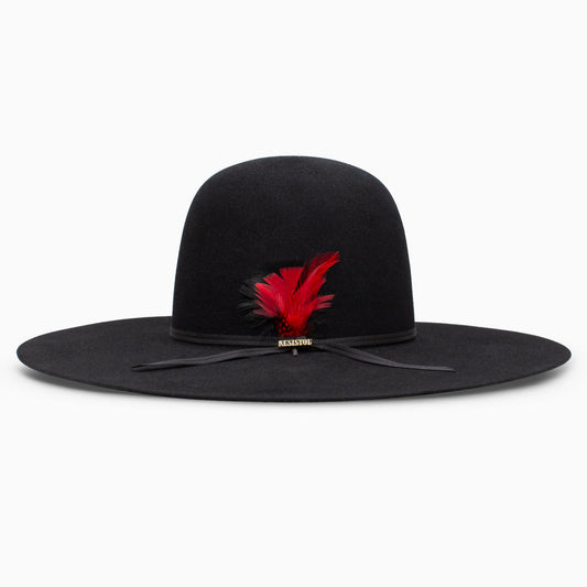 Resistol 7X Chute 5 Black Open Crown 6" Felt Hat