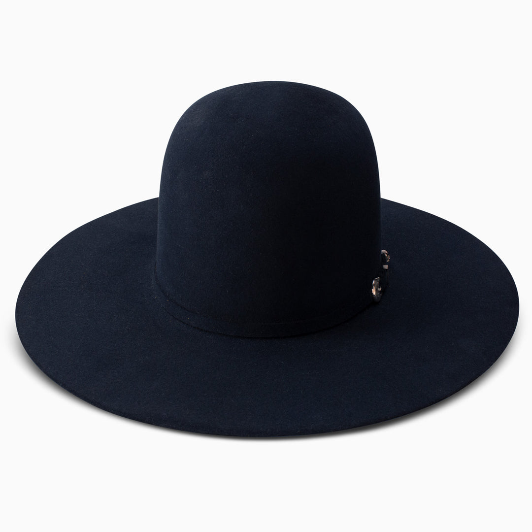 Resistol Midnight 6X Navy Felt Hat 4 1/4" Brim 6" Open Crown