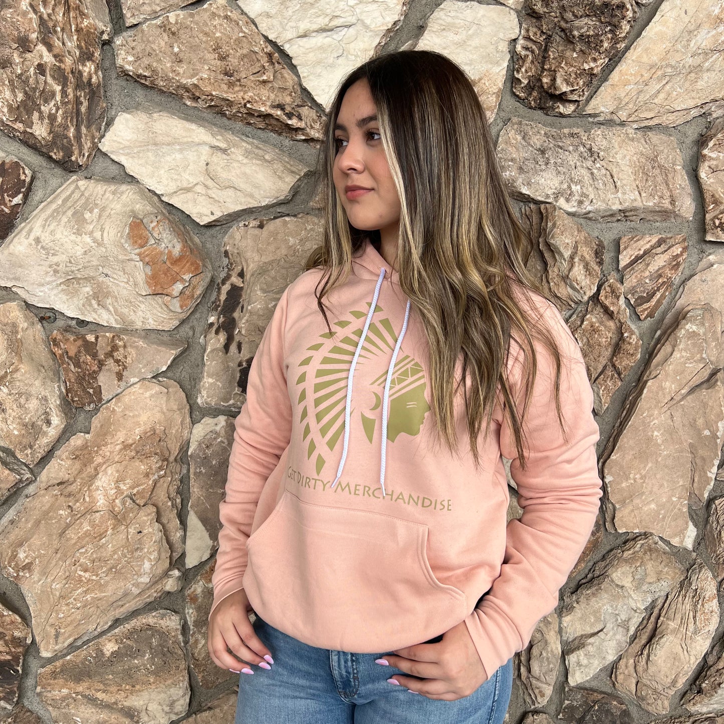 Get Dirty Merchandise Lucy Peach/Gold Hoodie