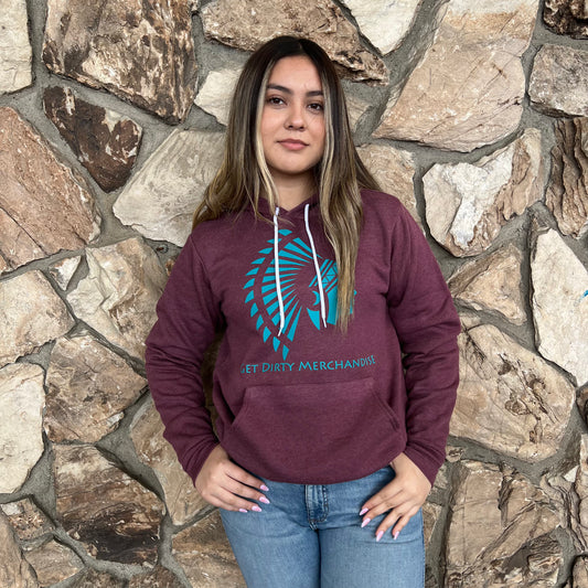 Get Dirty Merchandise Lucy H.Maroon/Teal Hoodie
