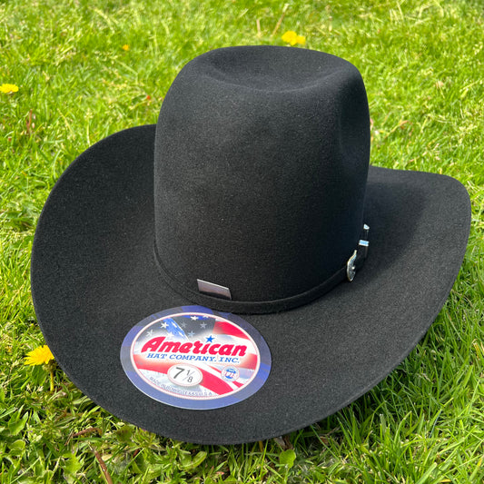 American Hat 10X Black Felt Hat 7" Tall Crown