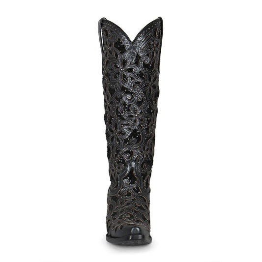 Glitter Inlay Boot Black