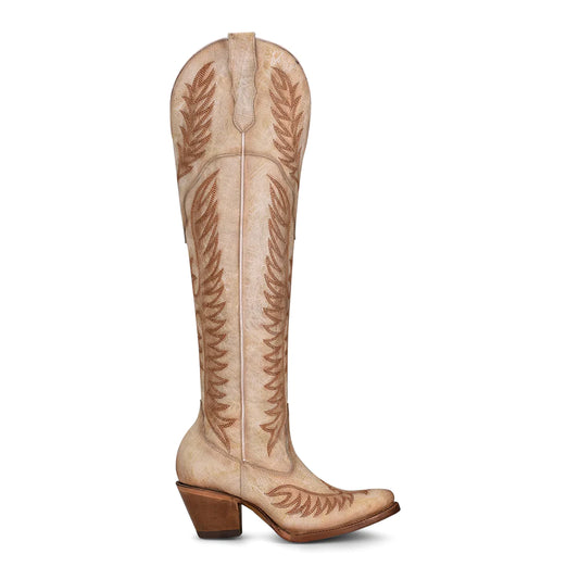 Emma Over the Knee Boot Bone/ Rose Gold