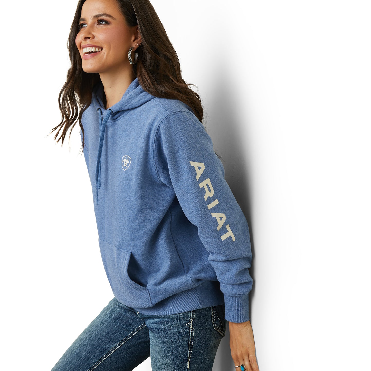 Ariat Logo Hoodie Blue Heather