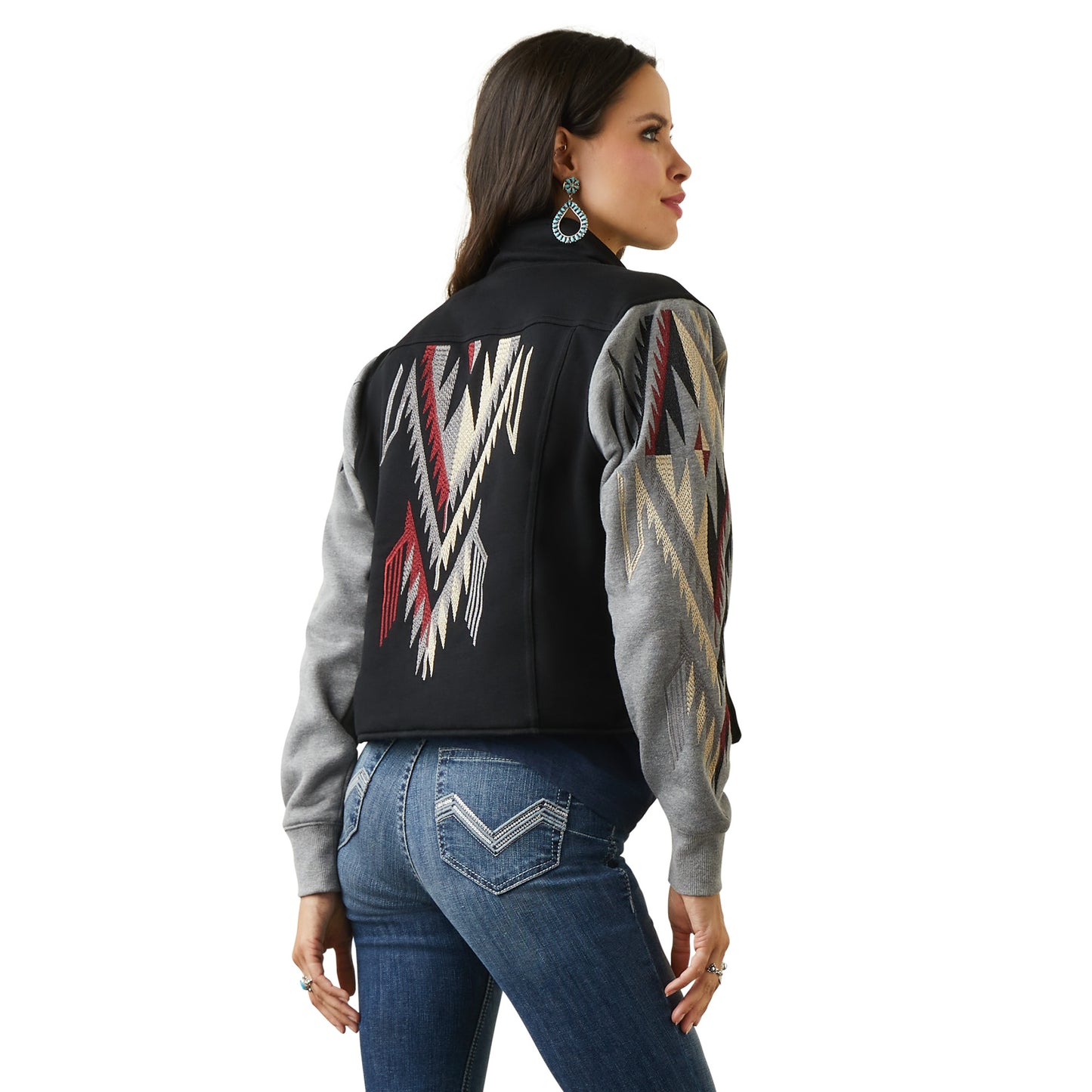 Embroidered Chimayo Jacket Black/ Grey