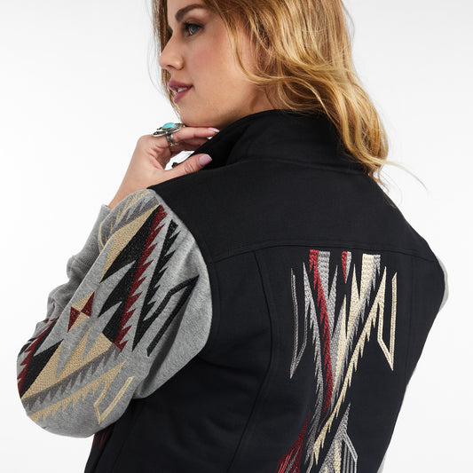 Embroidered Chimayo Jacket Black/ Grey