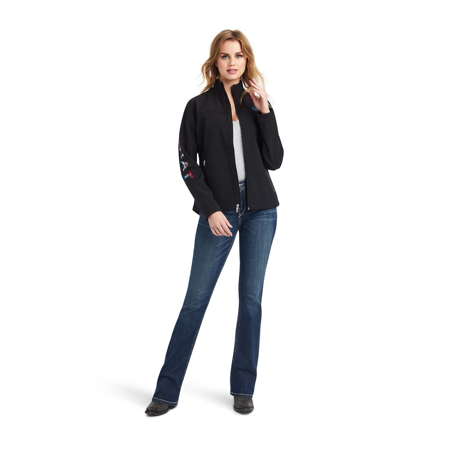 Chaqueta Softshell Chimayo con logotipo del equipo NEGRO/ESTIMADO MARINO DE NUEVO MÉXICO