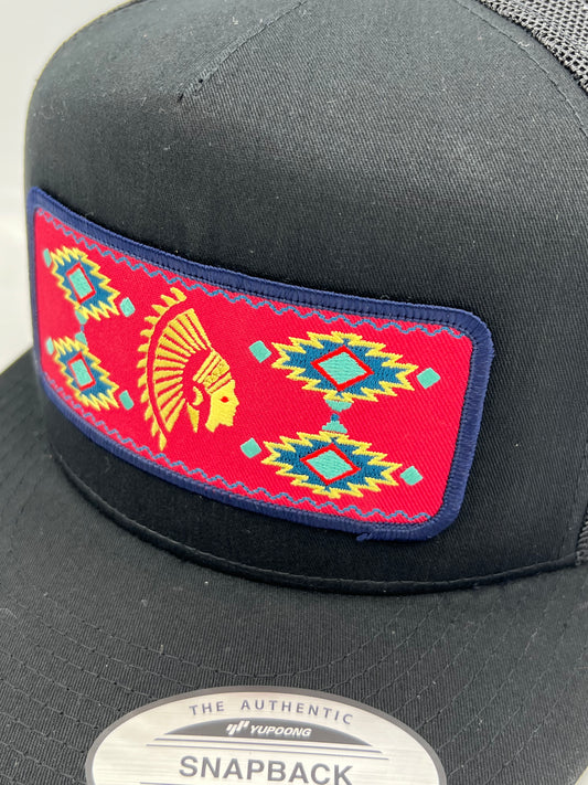 Get Dirty Merchandise Red Aztlan Blk/Blk Trucker Hat