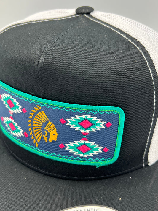 Get Dirty Merchandise Blue Aztlan Blk/Wht Trucker Hat