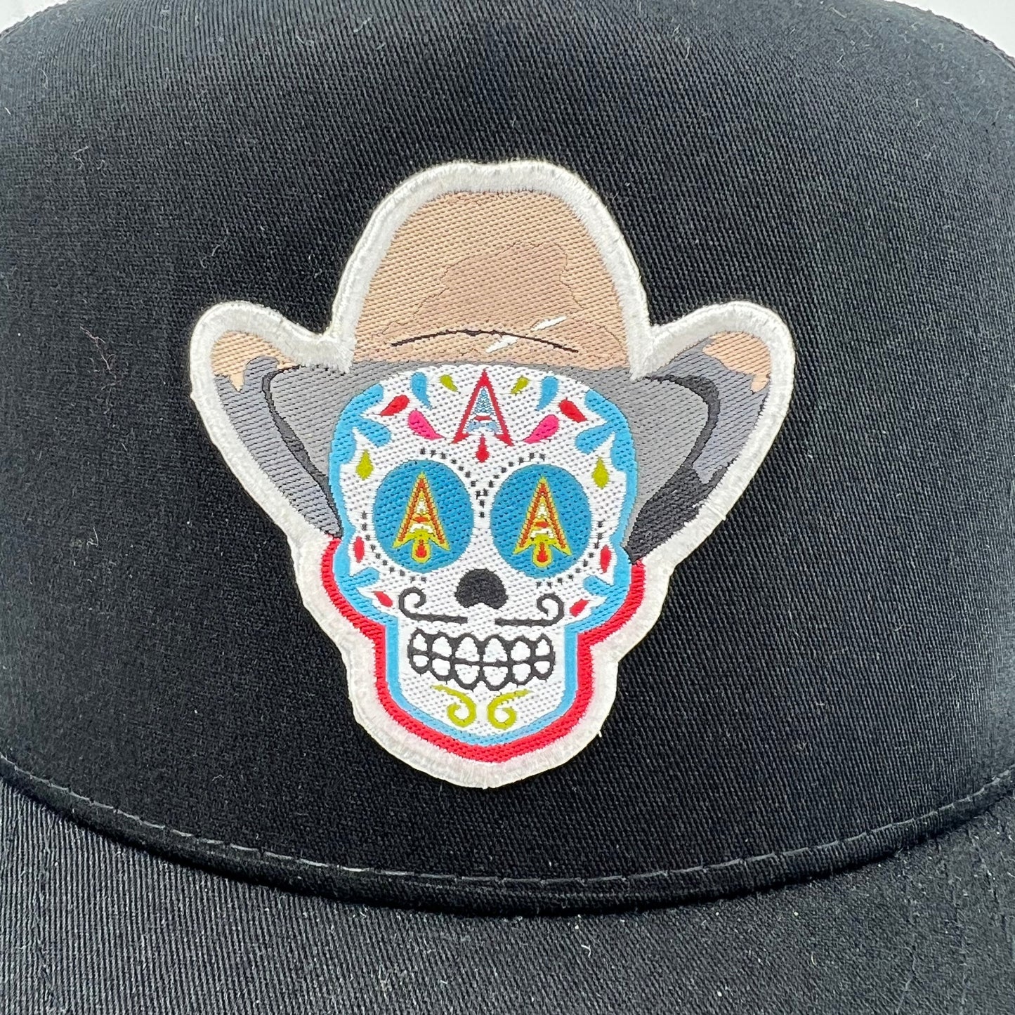 Arctic Hatters WHT Dia de los Lifts Blk/Blk Trucker Hat