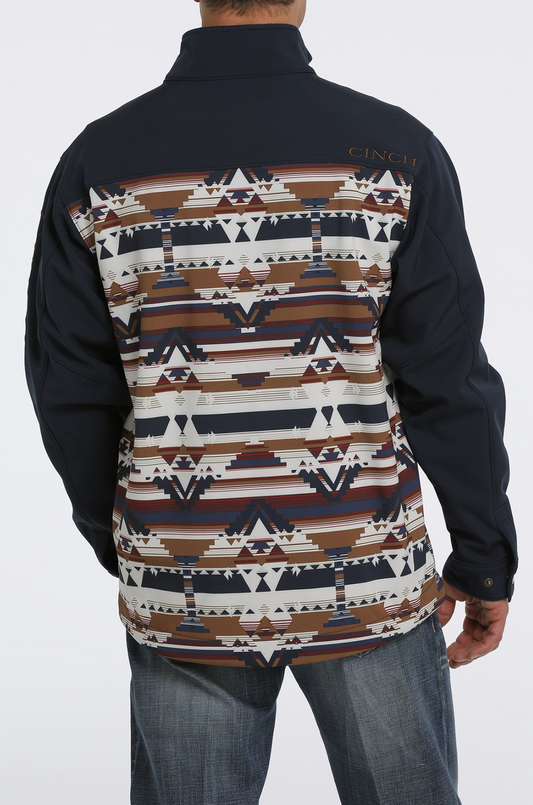 Southwestern Print Bonded Jacket NAVY