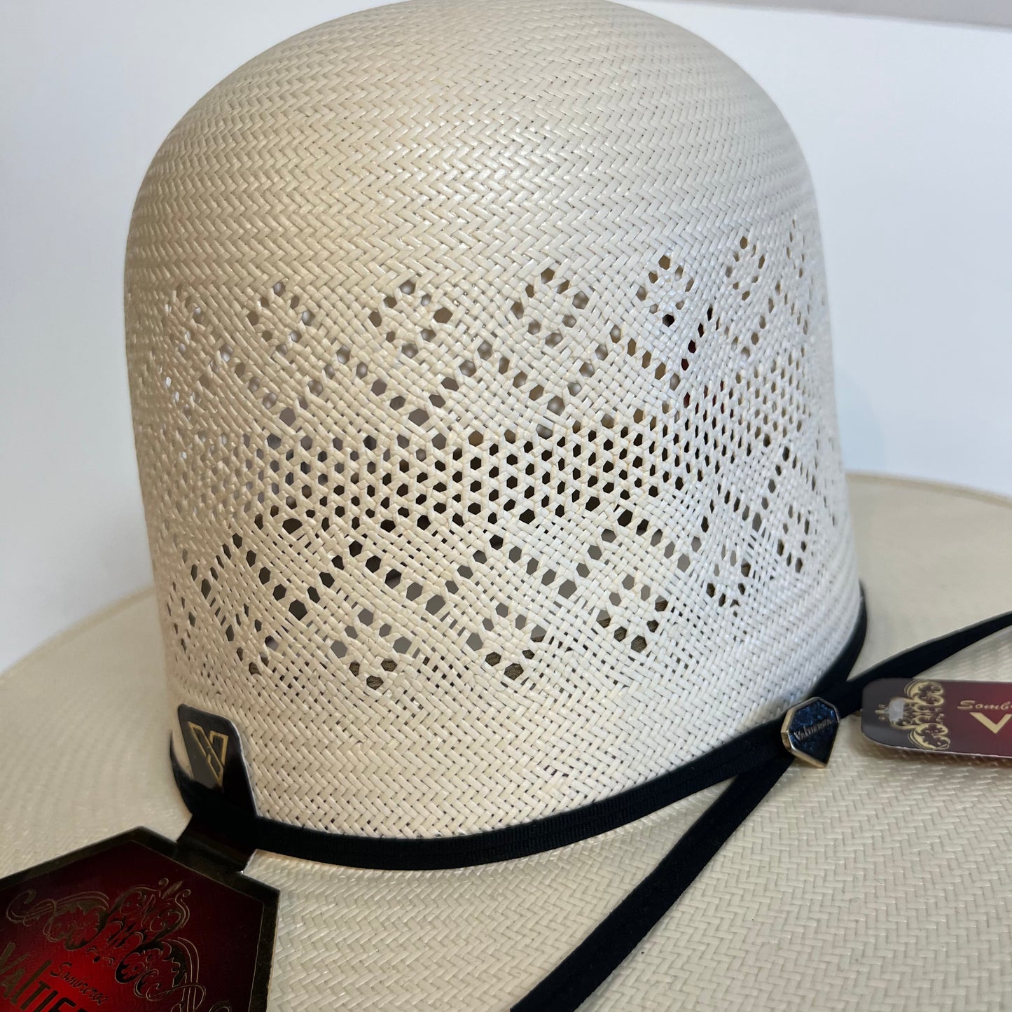 Valtierra Tall Crown Straw- Sky Diamond