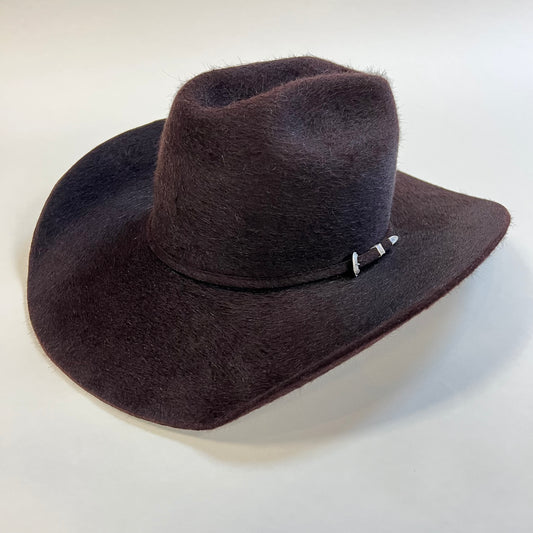 Tacchino 10X Black Cherry Felt Hat Grizzly 6" Open Crown