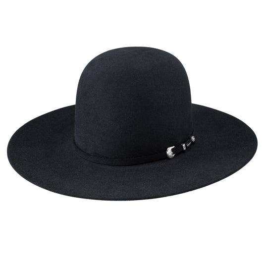 Resistol Midnight 6X Black Felt Hat 6" Open Crown