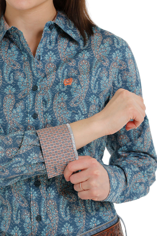 Button-Down Western Shirt Blue/ Corral