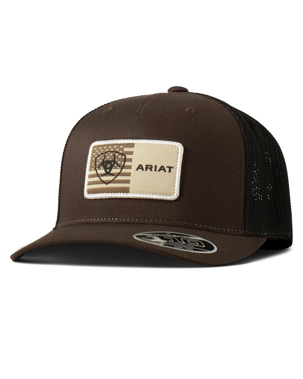 Adult Ariat American Flag Patch Brown Snap Back Cap A300090702