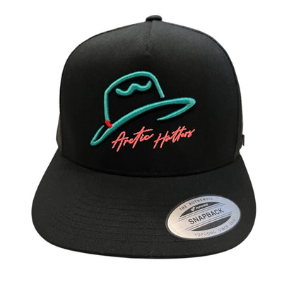 Arctic Hatters Neon Cutters Pink F 2.0 Black Trucker Hat