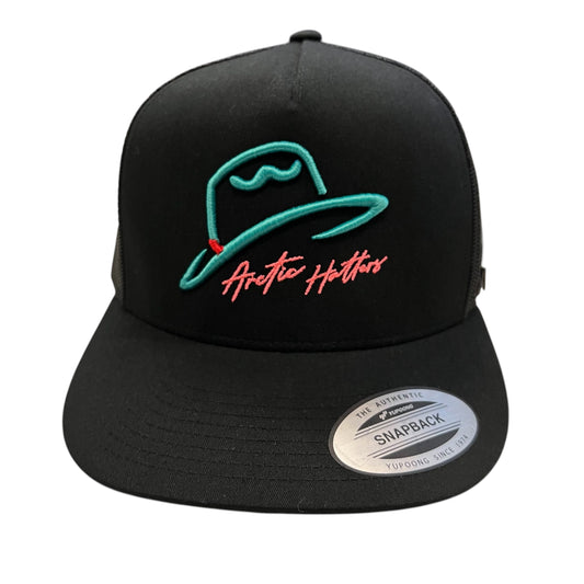 Arctic Hatters Neon Cutters Pink F 2.0 Black Trucker Hat